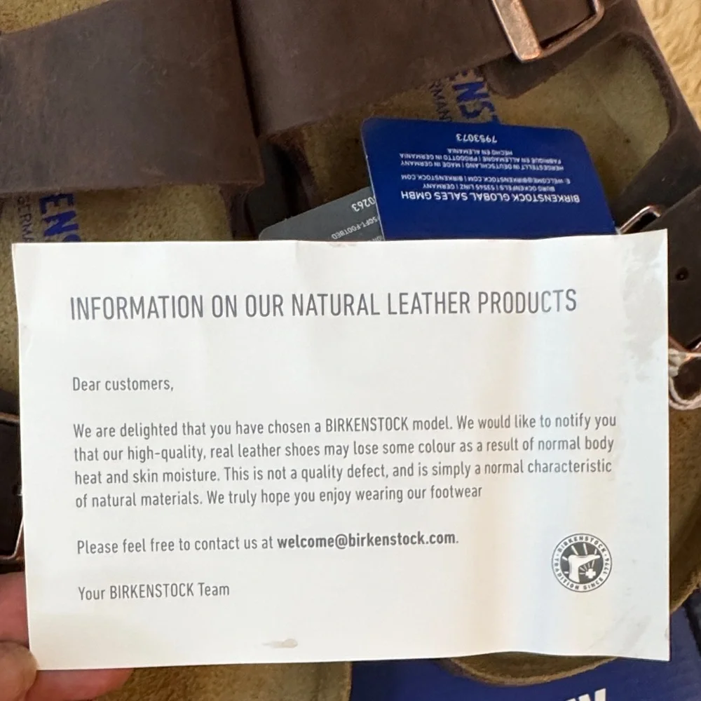 NEW Birkenstock ARIZONA Dk Brown Leather Sandal w/Adjustable Straps Softbed sz12 - Picture 14 of 16